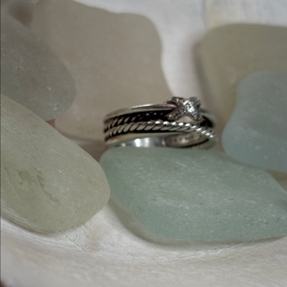 David Yurman X Crossover Diamond Cable Ring - Picture 4 of 7
